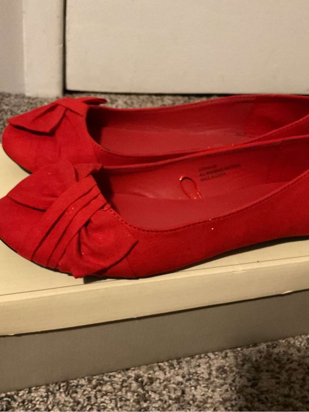 Rouge Helium Red Bow-Front Ballet Flats